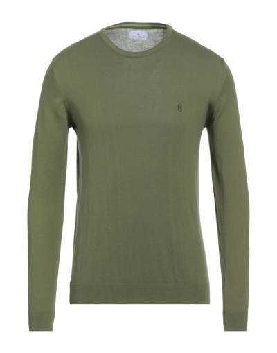 Conte Of Florence Crew Neck  Solid Color  Sweater In Green