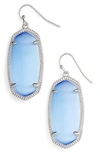 Kendra Scott Elle Drop Earrings In Periwinkle Cats Eye/ Silver