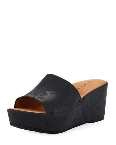 Gentle Souls Forella Wedge Sandals In Black