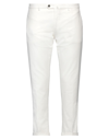 Santaniello Man Pants White Size 38 Cotton, Elastane