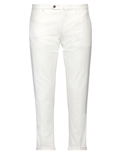 Santaniello Man Pants White Size 38 Cotton, Elastane