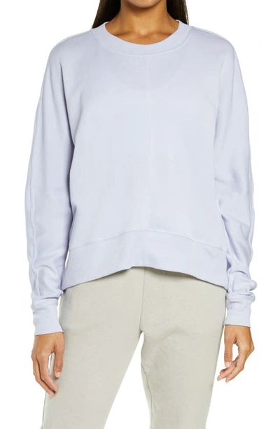 Zella Carey Crew High/low Sweatshirt In Purple Cosmic