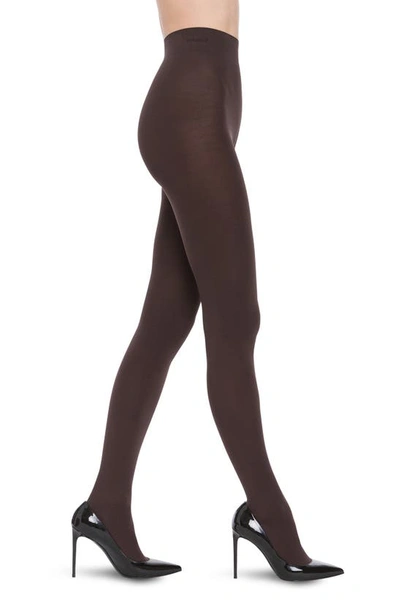 Wolford Velvet Deluxe Opaque Tights In Soft Cacao