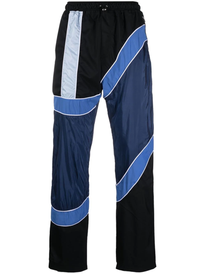 Ahluwalia Colour-block Stripe-detail Trousers In Neutral