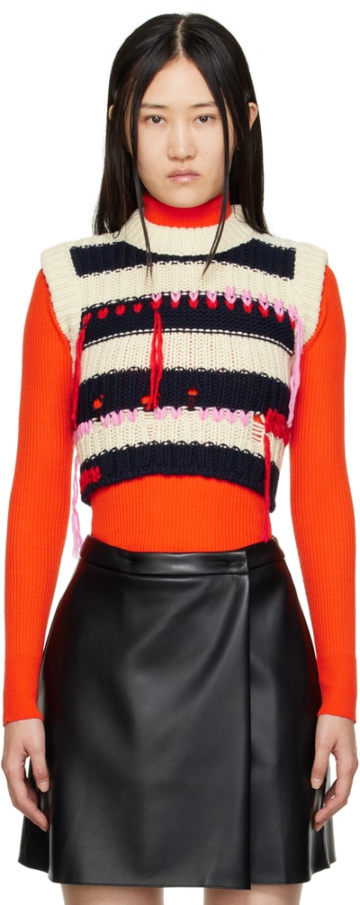 Sportmax Alcali Cropped Sleeveless Sweater In Multicolour