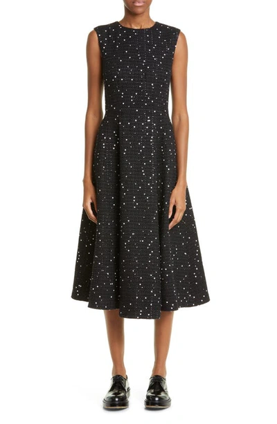 Adam Lippes Women's Sequined Tweed Fit-&-flare Dress In Black