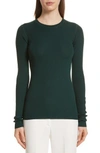Theory Mirzi Ribbed Sweater In Emerald