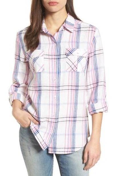 Tommy Bahama Palazzo Plaid Shirt In White
