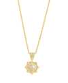 Sterling Forever Cubic Zirconia Etta Pendant Necklace In Gold-plated