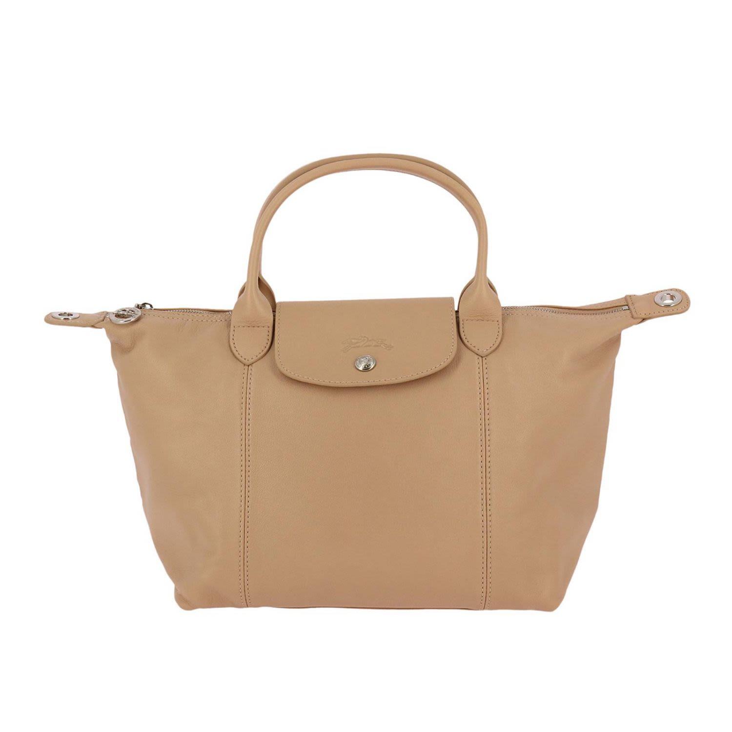 longchamp beige leather bag