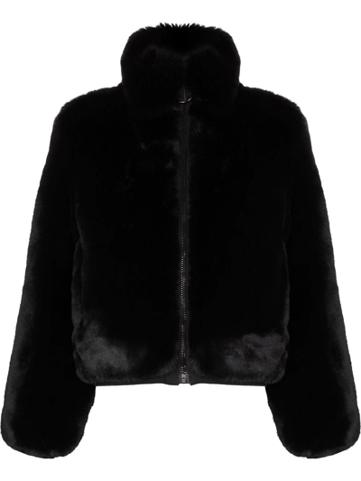 Goldbergh Victoria Faux Fur Padded Primaloft Ski Jacket In Black