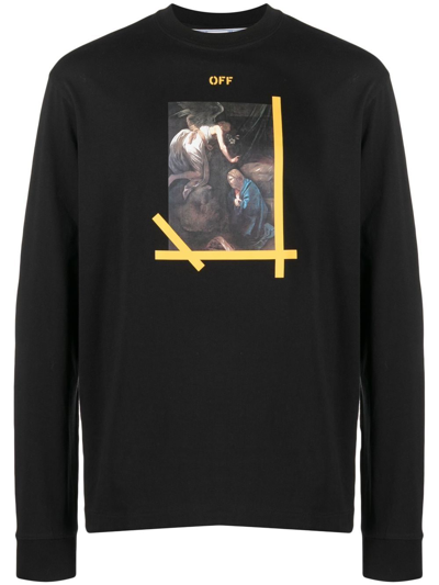 Off-white Caravaggio Painting Cotton T-shirt In Black