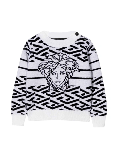 Versace White / Black Sweater Baby Unisex Kids In Bianco/nero
