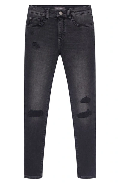 Dl1961 Kids' Zane Ripped Skinny Jeans In Dark Eclipse Busted