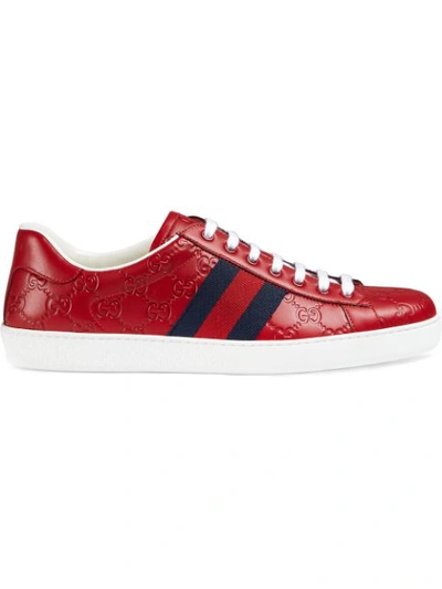 Gucci Signature Sneaker In Red  Signature