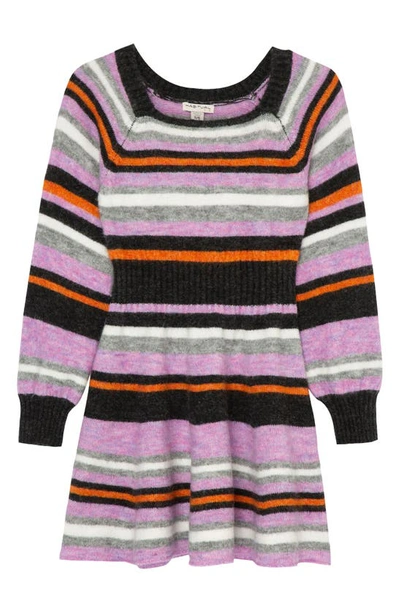Habitual Girl Kids' Stripe Fit & Flare Sweater Dress In Multi
