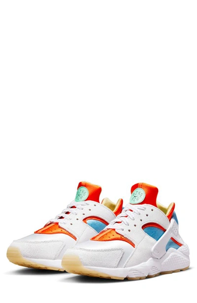 Nike Air Huarache Sneaker In White/ Orange/ Blue | ModeSens