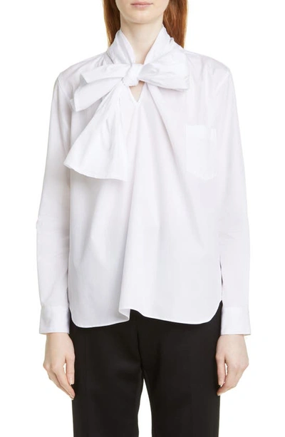 トップス COMME des GARCONS GIRL blouse Comme Des Garcons Girl Bow Tie Cotton Broadcloth Blouse In White