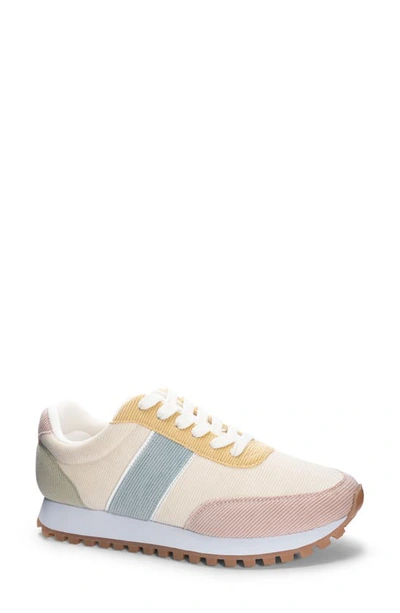 Dirty Laundry Desert Dog Ivory Multi Color Block Corduroy Sneakers