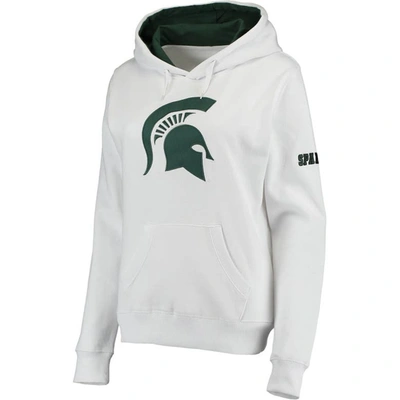 Stadium Athletic White Michigan State Spartans Big Logo Pullover Sweatshirt