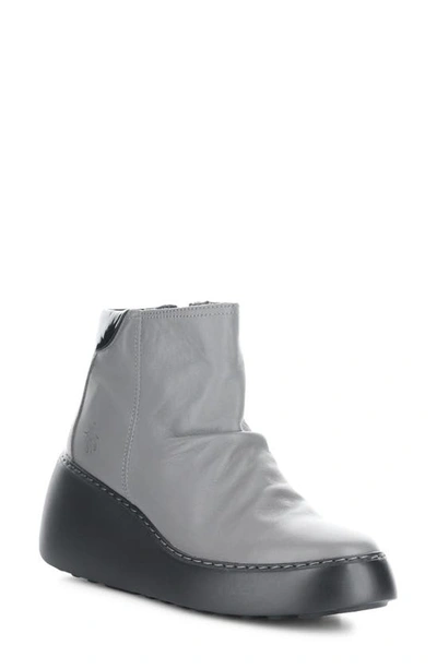 Fly London Dabe Wedge Bootie In 007 Grey Dublin/ Luxor