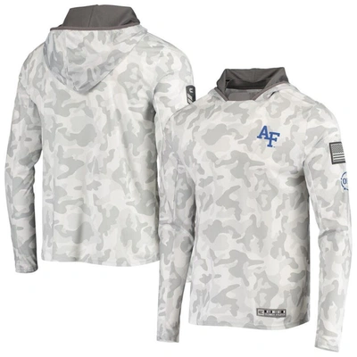 Colosseum Arctic Camo Air Force Falcons Oht Military Appreciation Long Sleeve Hoodie Top
