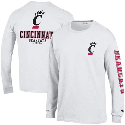 Champion White Cincinnati Bearcats Team Stack Long Sleeve T-shirt