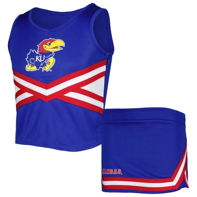 Colosseum Kids' Girls Youth  Royal Kansas Jayhawks Carousel Cheerleader Set