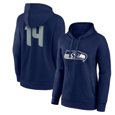 Fanatics Women's  Dk Metcalf Navy Seattle Seahawks Player Icon Name And Number V-neck Pullover Hoodie