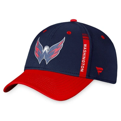 Fanatics Branded Navy/red Washington Capitals 2022 Nhl Draft Authentic Pro Flex Hat In Navy,red