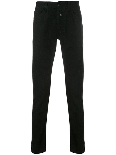 Marcelo Burlon County Of Milan Straight Leg Jeans With Patches In Black