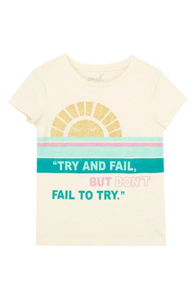 Peek Aren't You Curious Kids' Quincy Adams Quote Cotton Graphic Tee In Off-white