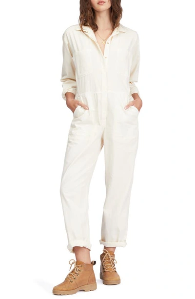 Billabong Juniors' Keepin' It Real Utility Jumpsuit In Antique White