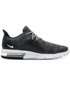 Nike Men's Air Max Sequent 3 Running Sneakers From Finish Line In Black/white/dark Grey