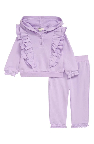 Habitual Girls' 2-pc. Hooded Ruffle Top & Pant Set - Baby In Lilac