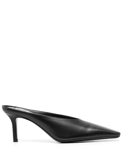 Acne Studios Square-toe 70 Leather Mules In Black
