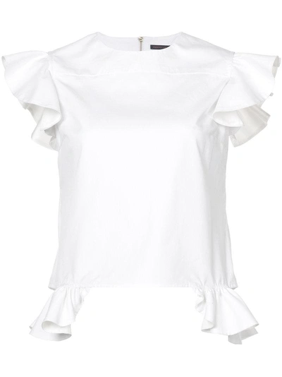 Harvey Faircloth Angel Sleeve Top In White