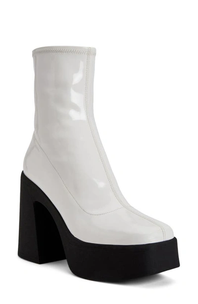 Katy Perry Women's The Heightten Stretch Platform Dress Booties Women's Shoes In White
