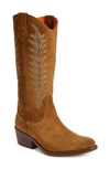Penelope Chilvers Goldie Embroidered Cowboy Boot In Peat