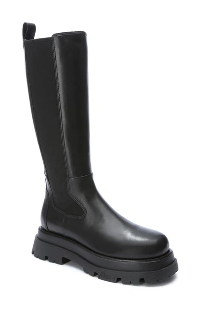 Ash Eden Tall Leather Chelsea Boots In Black