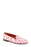Bypaige By Paige Needlepoint Leopard Flat In Pink/ Tan
