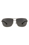 Emporio Armani Ax Armani Exchange 64mm Oversize Aviator Sunglasses In Gunmetal