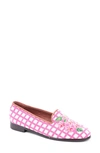 Bypaige Needlepoint Checkered Hydrangea Flat In Pink