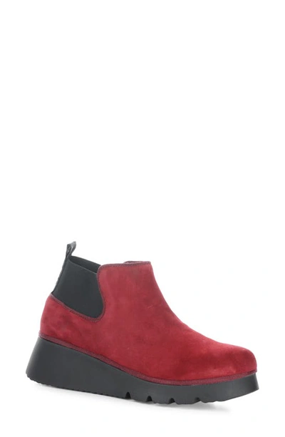 Fly London Pada Chelsea Boot In 003 Red Kid Suede