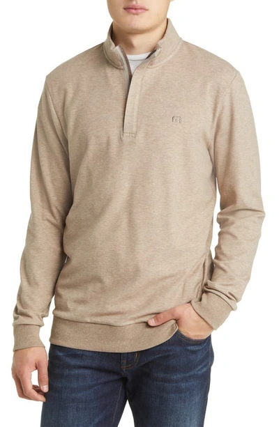 Travismathew Cloud 2.0 Quarter Zip Pullover In Heather Portabella
