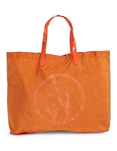 Armani Jeans Foldable Nylon Tote Bag-orange | ModeSens