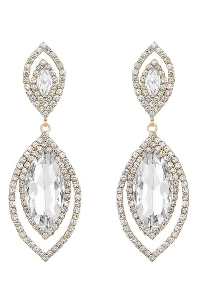 Ettika Large Crystal Drop Earrings In Gold