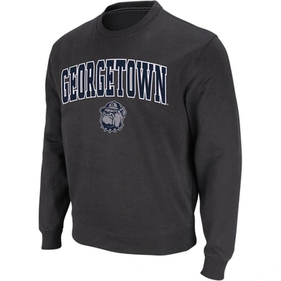 Colosseum Men's  Charcoal Georgetown Hoyas Arch And Logo Crew Neck Sweatshirt