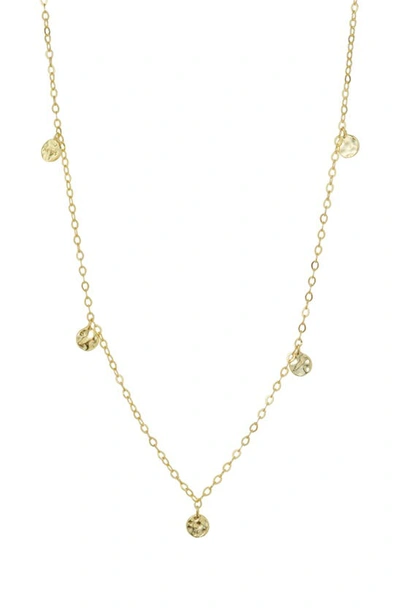 Argento Vivo Sterling Silver Hammered Shaky Station Necklace In Gold