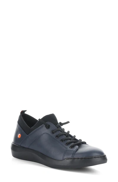 Softinos By Fly London Bonn Sneaker In Navy/ Black Smooth Leather